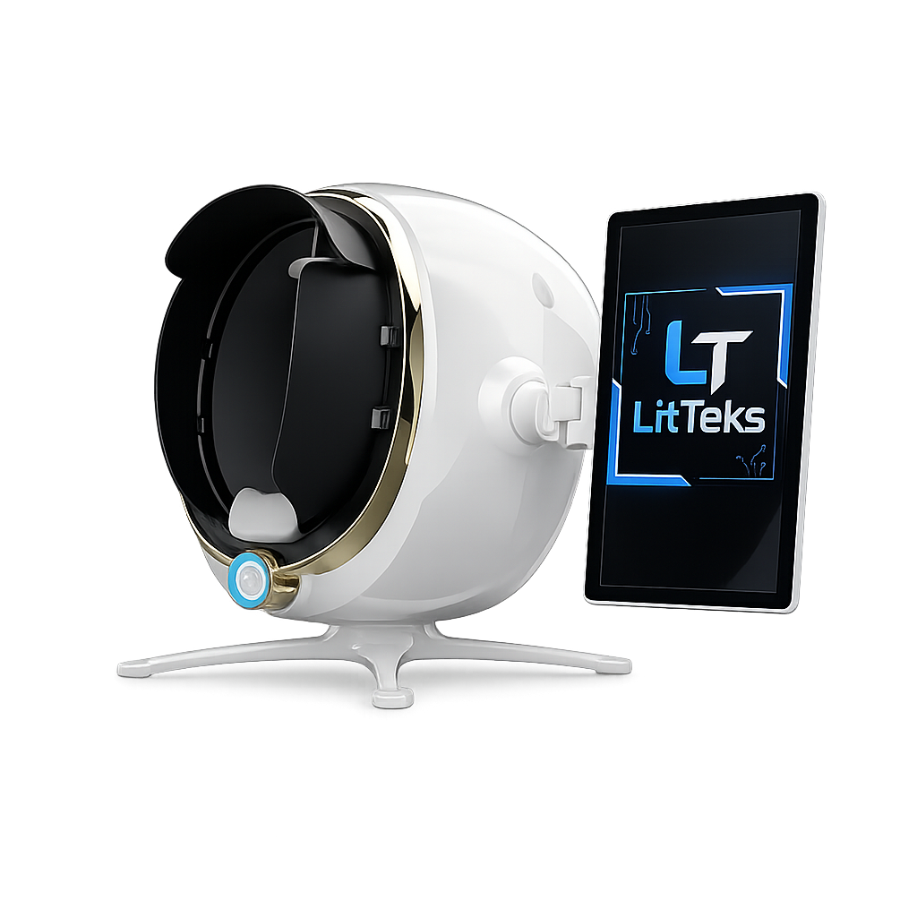 LitTeks 3D-Hautanalysegerät – Mobiler Gesichtsscanner mit intelligentem Analyse-Display