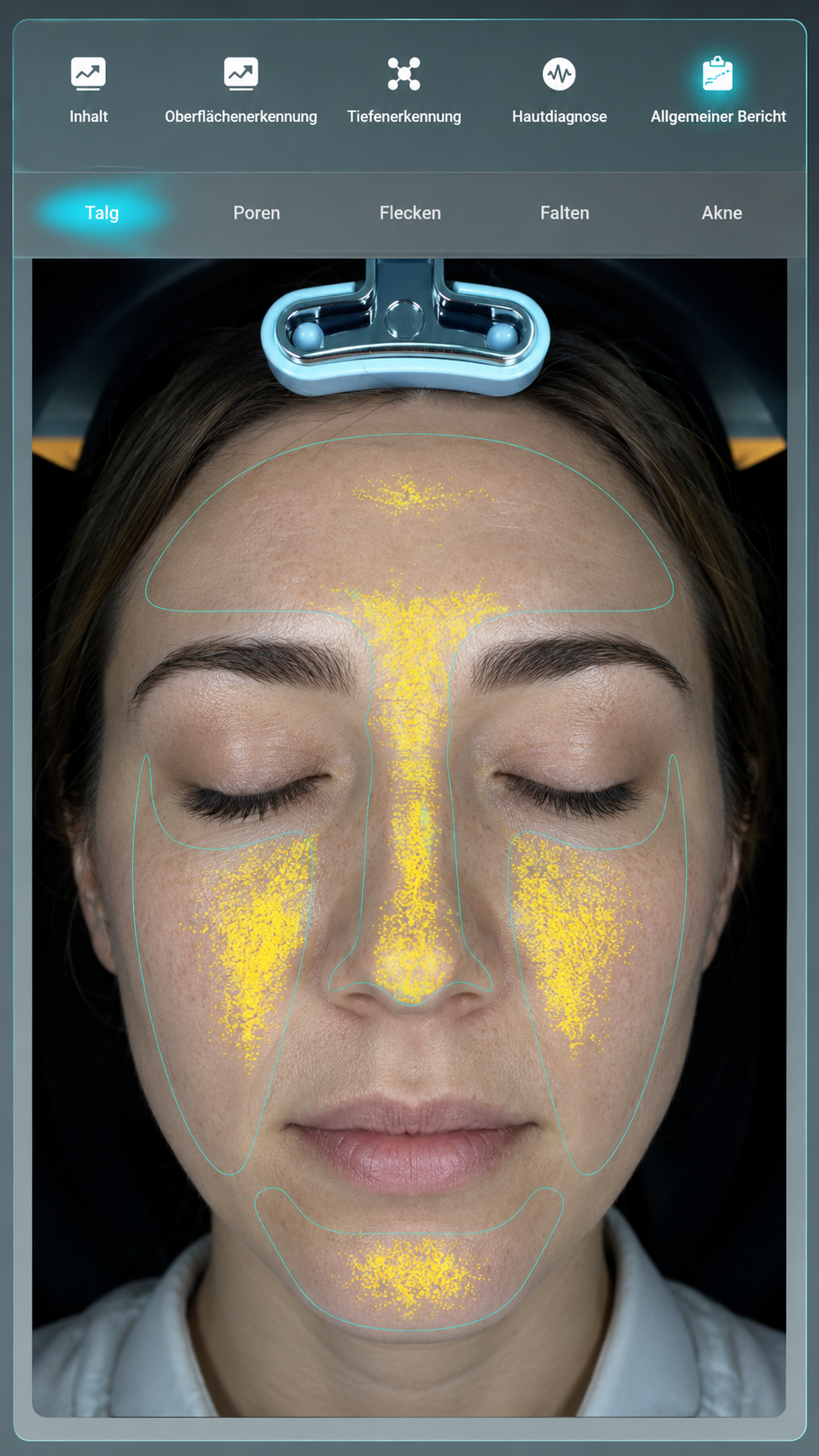 LitTeks 3D-Hautanalysegerät – Mobiler Gesichtsscanner mit intelligentem Analyse-Display